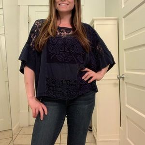 Navy Blue Top by Akemi + Kin from Anthropologie